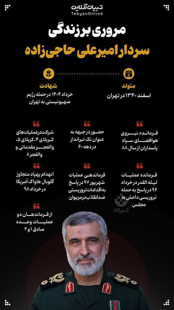 اینفوگرافیک | مروری بر زندگی سردار شهید امیرعلی حاجی زاده
