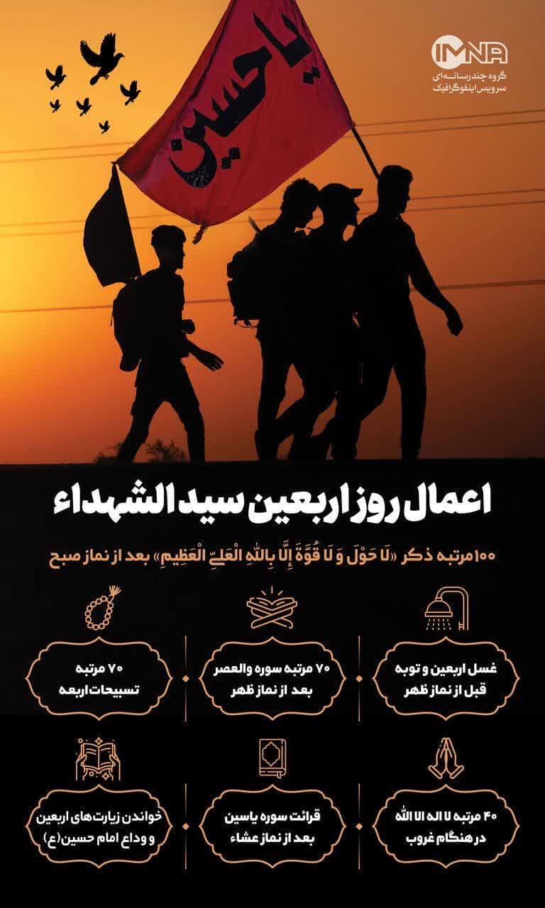 اینفوگرافیک | اعمال روز اربعین سیدالشهداء علیه السلام