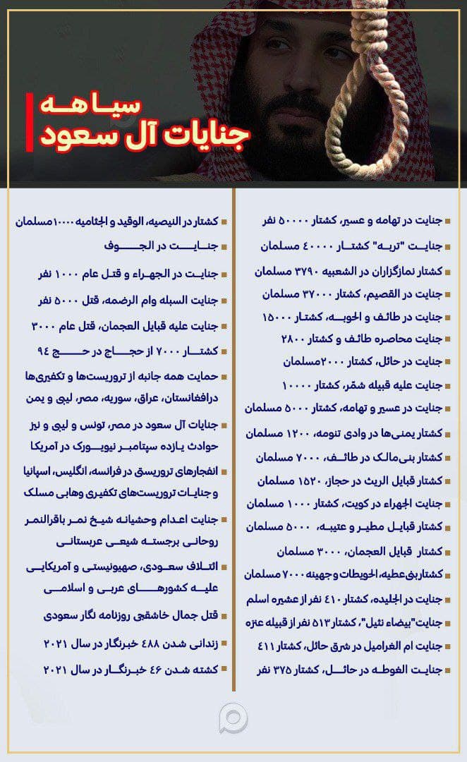 اینفوگرافیک| سیاهه جنایات آل سعود