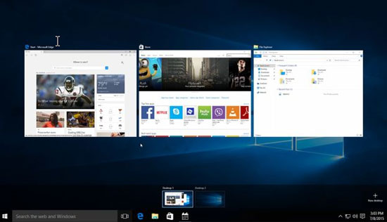 تصویر 1-5 استفاده از پنل Task View و مدیریت دسکتاپها