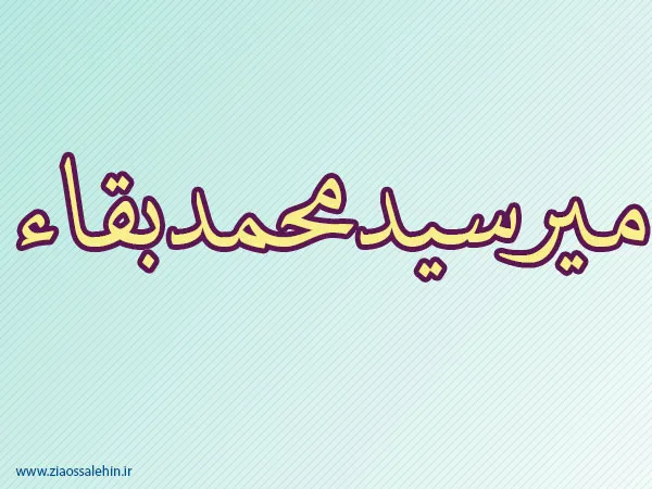 میرسیدمحمد بقاء,شاعر,خوشنویس,خطاط برجسته,ادیب و شاعر مشهور,گنجینه تصاویر ضیاءالصالحین